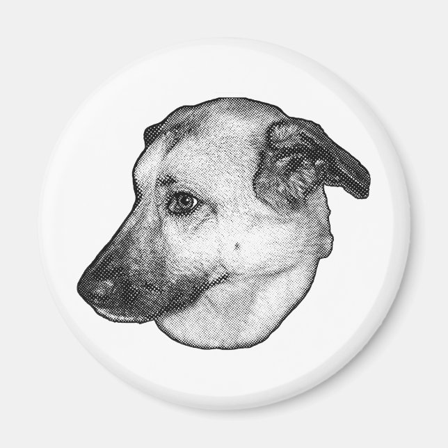 Retro-Punkte, Hundemagnet Magnet (Vorne)
