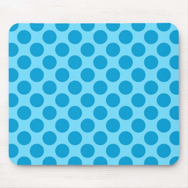 Retro-Punkte - Ozeanblau Mousepad (Vorne)