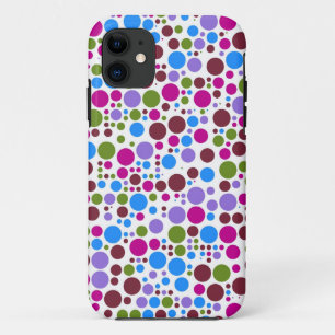 Retro-Punkte Rot Grün Blau Lila iPhone 11 Hülle