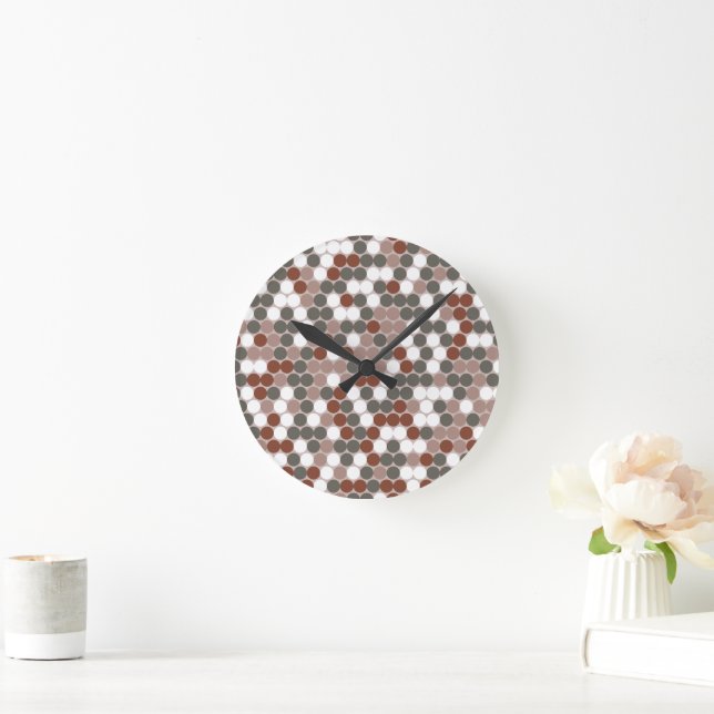 Retro-Punkte Runde Wanduhr (Zuhause)