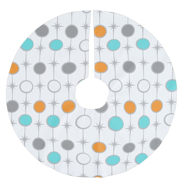 Retro Punkte und Polyester Weihnachtsbaumdecke (Vorderseite)