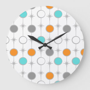 Retro Punkte und Sternexplosion-Acrylwand-Uhr Große Wanduhr