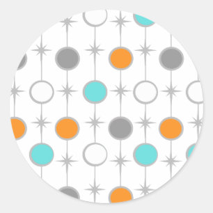 Retro Punkte und Sternexplosion-Aufkleber Runder Aufkleber