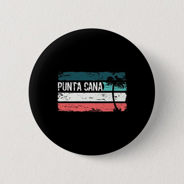 Retro Punta Cana abgenutzt  Button (Vorderseite)