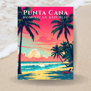 Retro Punta Cana Dominikanische Republik Beach Tra Postkarte