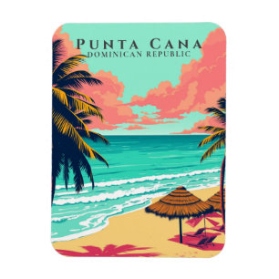 Retro Punta Cana Souvenir Dominikanische Republik Magnet