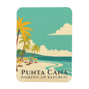 Retro Punta Cana Souvenir Dominikanische Republik Magnet