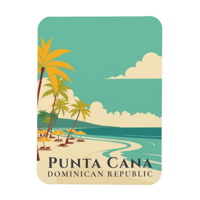 Retro Punta Cana Souvenir Dominikanische Republik Magnet (Vertikal)