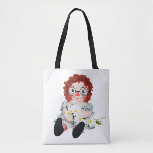 Retro-Puppe mit zartem Bouquet Tasche