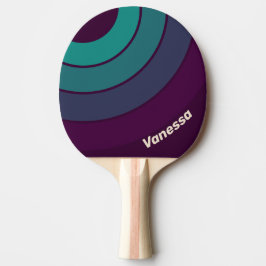 Retro Purple Rainbow Circle Stripe with Name Tischtennis Schläger