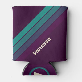 Retro Purple Rainbow Stripes with Name Dosenkühler