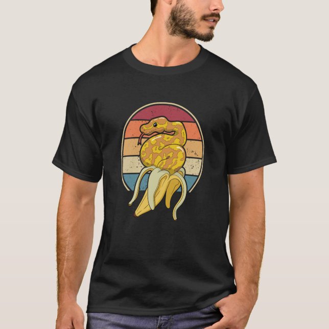 Retro Pythonidae Snake Owner Snake Banana Ball Pyt T-Shirt (Vorderseite)