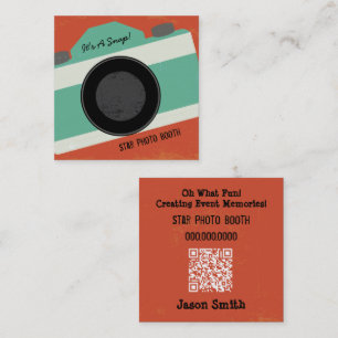 Retro QR Code Camera Foto Stand Fotografie Quadratische Visitenkarte