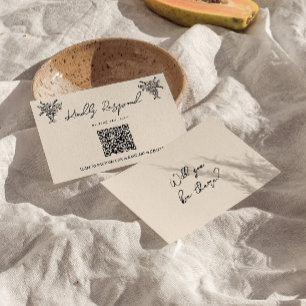 Retro QR Code Handgeschriebene Gezeichnet Quirky-H RSVP Karte