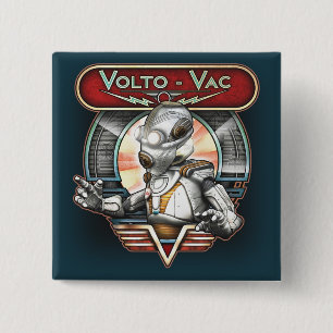 Retro Quadrat-Knopf des Roboter-Volto-VAC Button