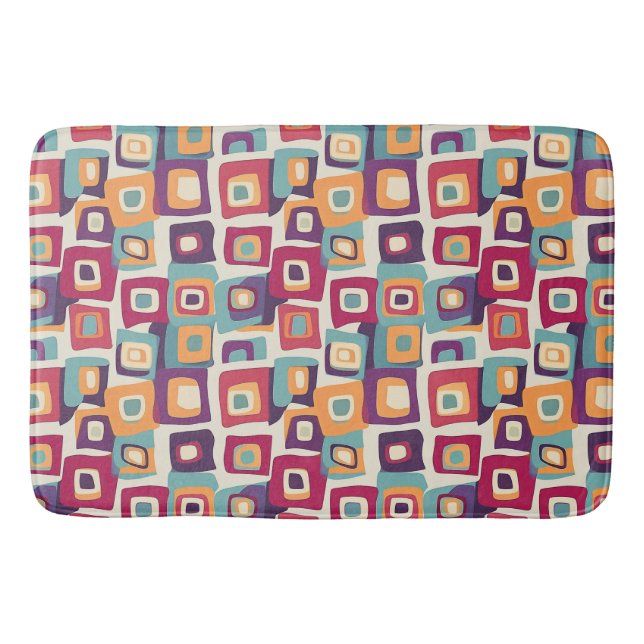 Retro Quadrate Badematte (Vorderseite)