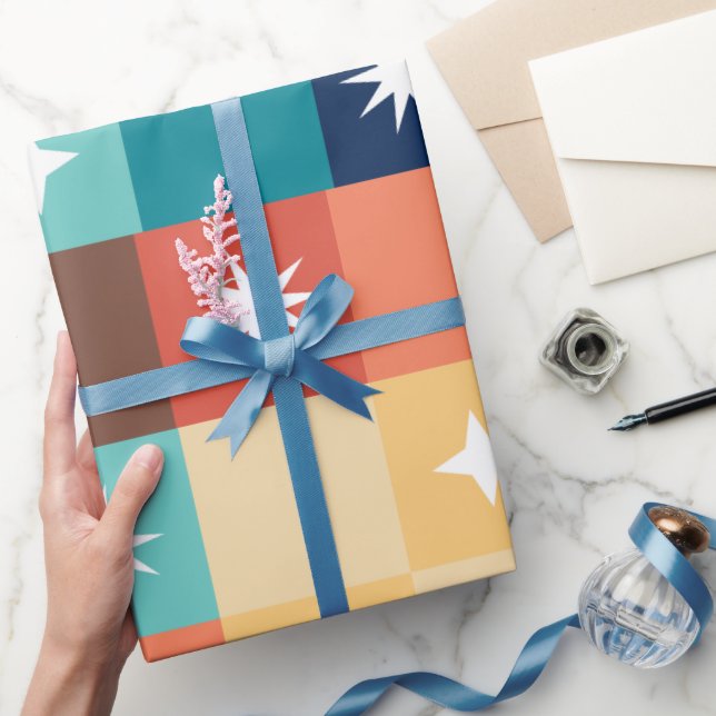Retro Quadrate Geschenkpapier (Schenken)