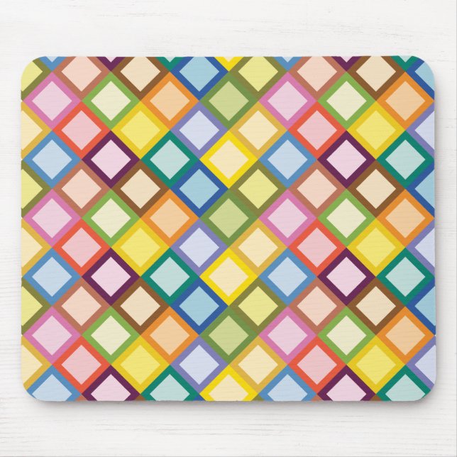 Retro Quadrate helles Mousepad (Vorne)