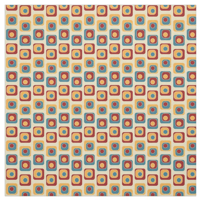 Retro-Quadrate in hellen Farben Stoff (Muster)