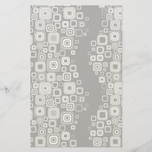 Retro-Quadrate in Schwarz-Weiß Briefpapier (Vorderseite)