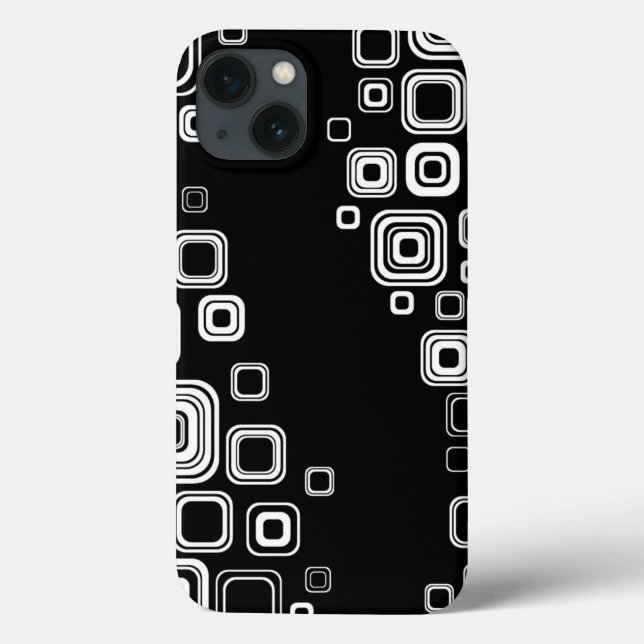 Retro-Quadrate in Schwarzweiß Case-Mate iPhone Hülle (Rückseite)