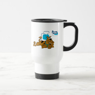 Retro Quadrate Scooby-Doo, das sich hinlegt Reisebecher