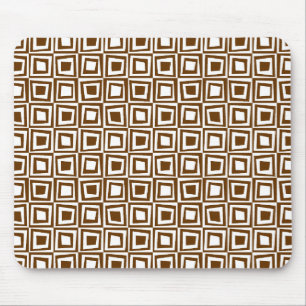 Retro-Quadrate - Walnut on White Mousepad
