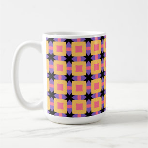 Retro-Quadratgittermuster mit hellen Farben Kaffeetasse