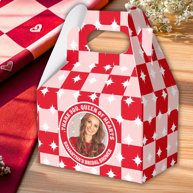 Retro Queen of Hearts Brautparty Foto Geschenkschachtel (Favor Boxes)