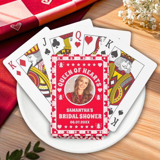 Retro Queen of Hearts Brautparty Foto Spielkarten (Poker Cards)
