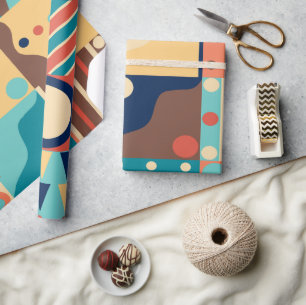 Retro-Quilt der 1970er Jahre Geschenkpapier