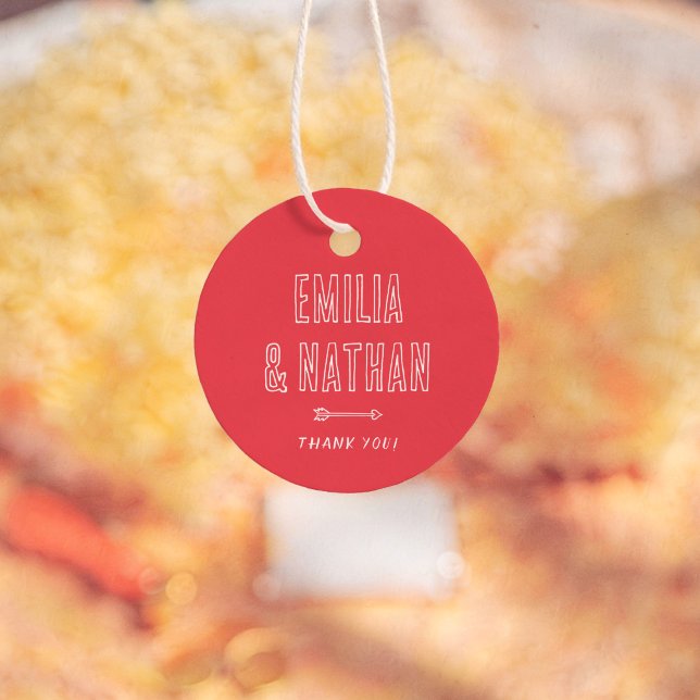 Retro Quirky Hand Drawn Cupid Wedding Thank You Geschenkanhänger (Von Creator hochgeladen)