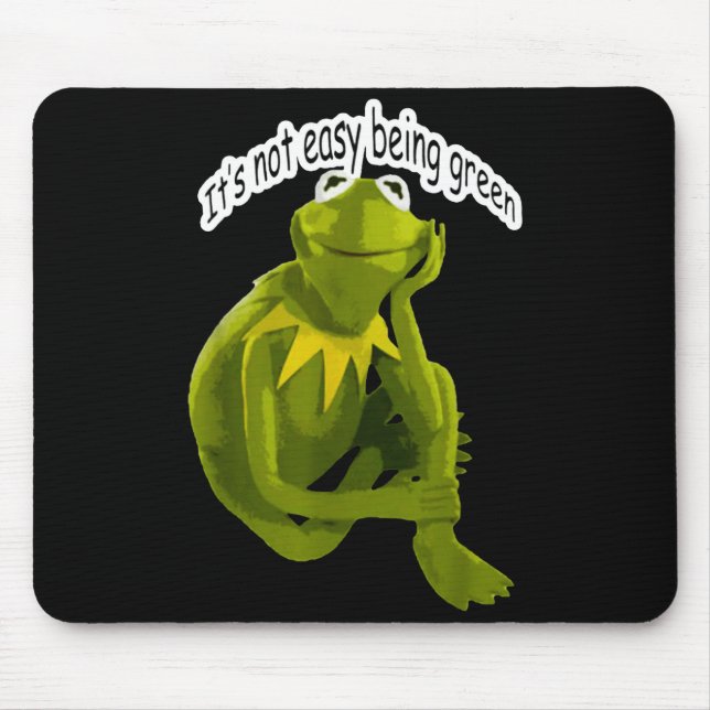 Retro Quote Its Not Easy Being Green Funny Frog An Mousepad (Vorne)