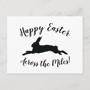 Retro Rabbit Happy Oaster über die Meilen Feiertagspostkarte