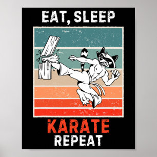 Retro Raccoon Eat Poster