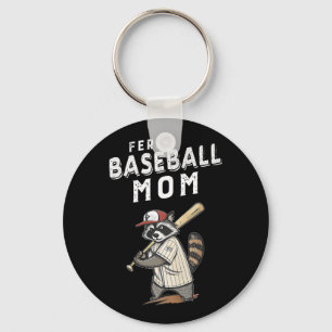 Retro Raccoon Feral Baseball Mama Trash Panda Spor Schlüsselanhänger