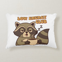 Retro Raccoon Low Energy Club Rectangular Pillow Dekokissen
