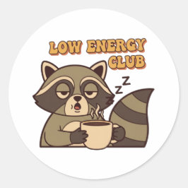 Retro Raccoon Low Energy Club Vinyl Sticker