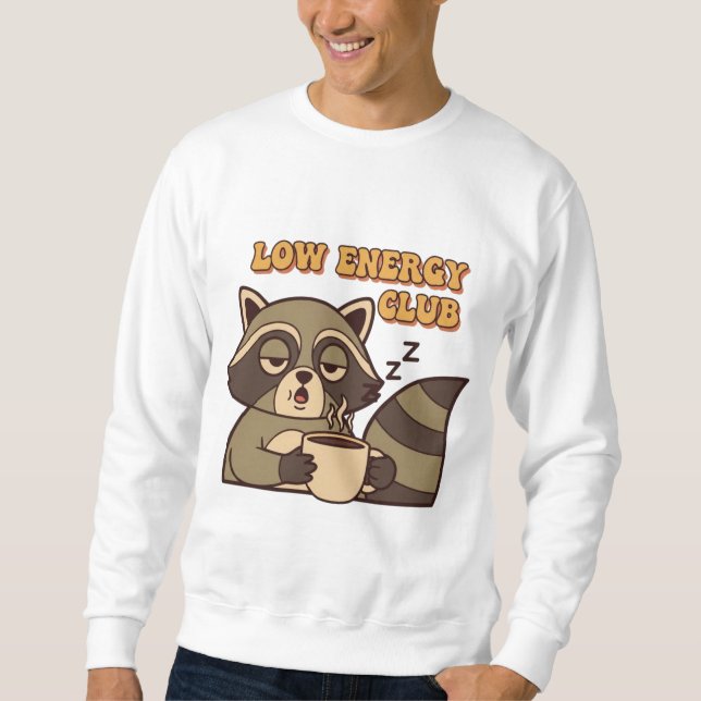 Retro Raccoon Low Energy Men’s Sweatshirt (Vorderseite)