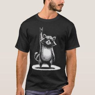 Retro Raccoon Rock Musik Geschenk Männer Kinder Fr T-Shirt