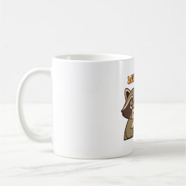 Retro Raccoon Tired Vibes White Mug Kaffeetasse