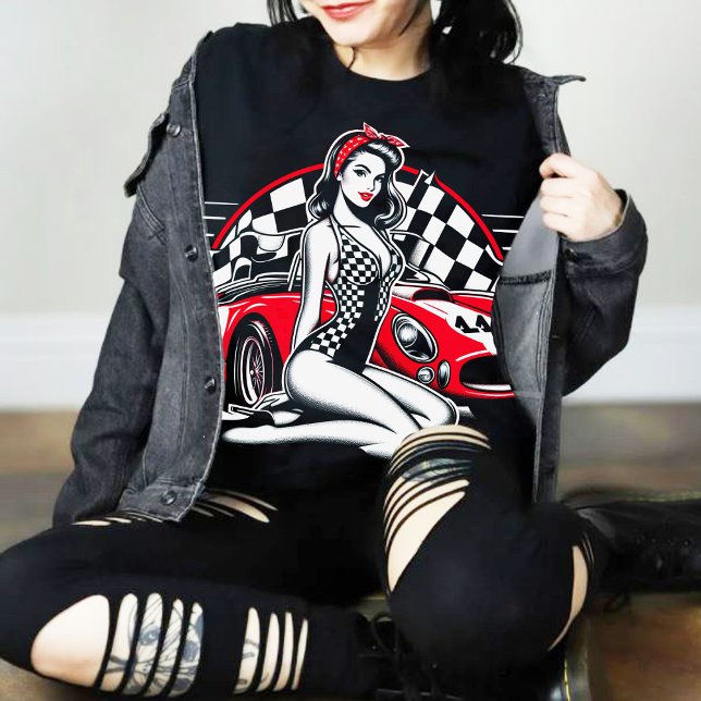 Retro-Racing-Button T-Shirt (Von Creator hochgeladen)
