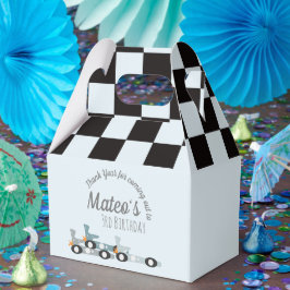 Retro Racing Cars Moon Stars Turning Three Party Geschenkschachtel