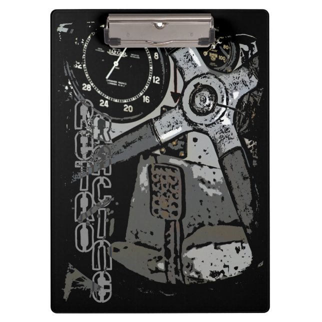 Retro Racing Oldtimer Details Grafikdesign Klemmbrett (Vorderseite)