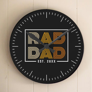 Retro Rad Dad Runde Wanduhr