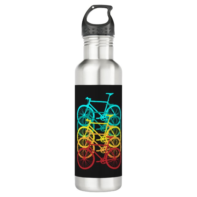 Retro-Radfahren, Straßenrad, Edelstahlflasche (Vorderseite)
