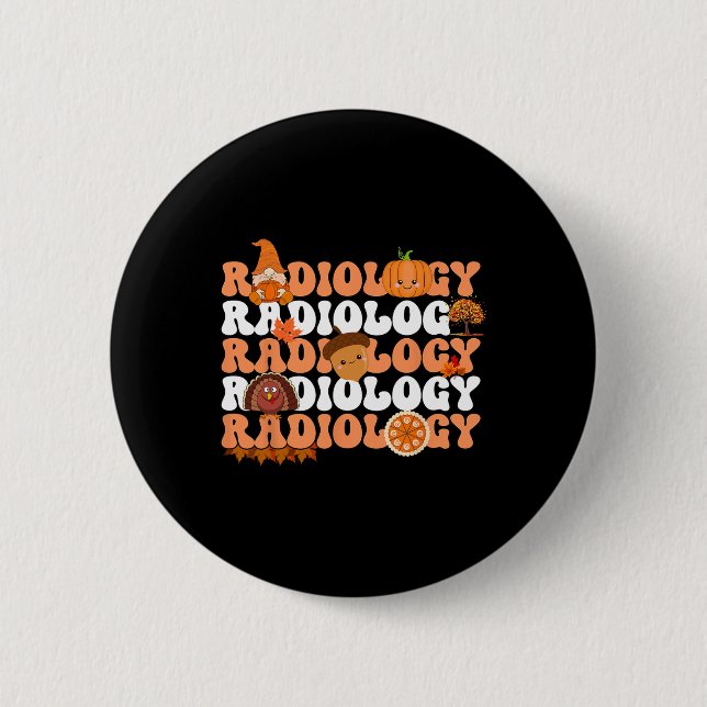 Retro Radiology Pumpkin Radiologe Xray Fall als Button (Vorderseite)