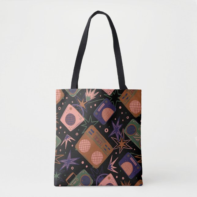 Retro-Radios, Bandrekorder-Muster. Tasche (Vorderseite)