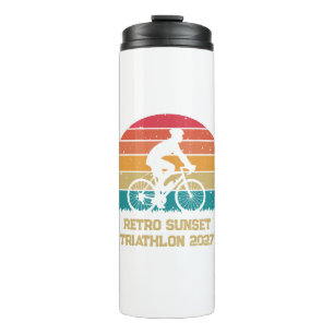 Retro-Radsport-Sonnenuntergang-Custom-Triathlon Thermosbecher