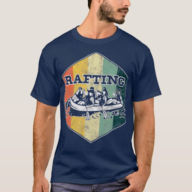 Retro Rafting Team Rafter Hobby Wassersport T-Shirt (Vorderseite)